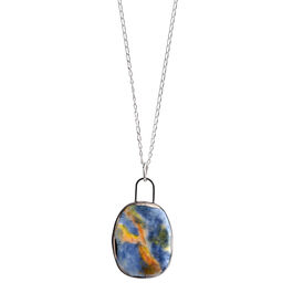 Dappled water porcelain pendant necklace